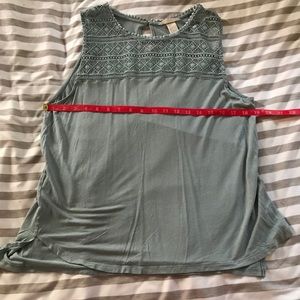 H&M blue lace detail top